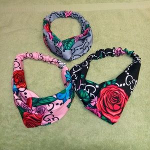 6 floral print headbands
